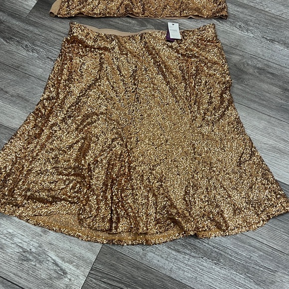 Lane Bryant Gold Sequin Cami with skirt  set!! Gorgeous!! - Picture 4 of 4